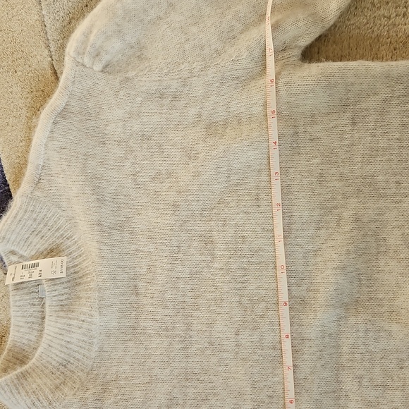 Madewell Off-white Alpaca-blend Mockneck Puff Sleeve Sweater Size Small, NWT - Picture 4 of 10